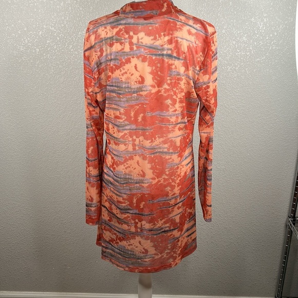 Wild Fable Boho Rust & Brown Sheer Button Down Long Sleeve Dress Size Large - Picture 4 of 6